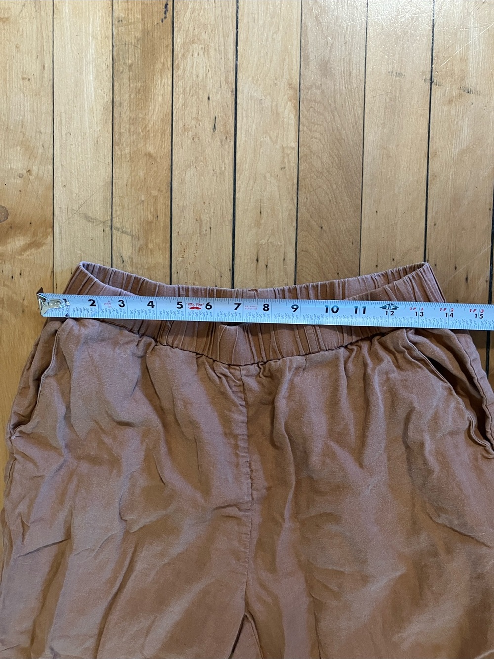 Quince European Linen Lightweight Summer Pants in Caramel Tan Brown Size Medium - Picture 6 of 11